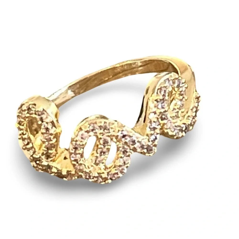 Joan Boyce Gold 'Love' Ring Size 7